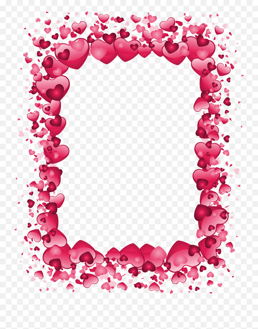 Valentines Frames - Transparent Background Pink Heart Border Emoji,Border Transparent Background