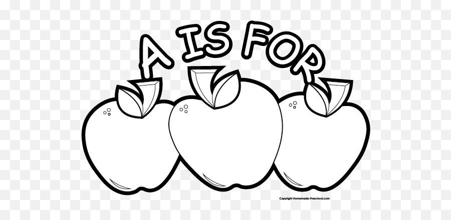 Free Apple Clipart - Black And White A Is For Apple Clipart Emoji,Apple Clipart Black And White