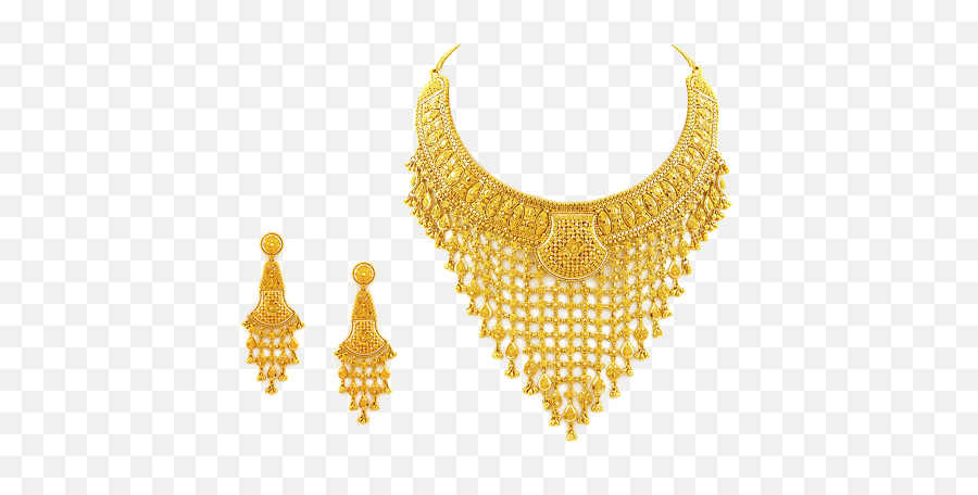 Gold Necklace Set Pure Gold Jewellery - Necklace Gold Jewellery Png Emoji,Gold Png