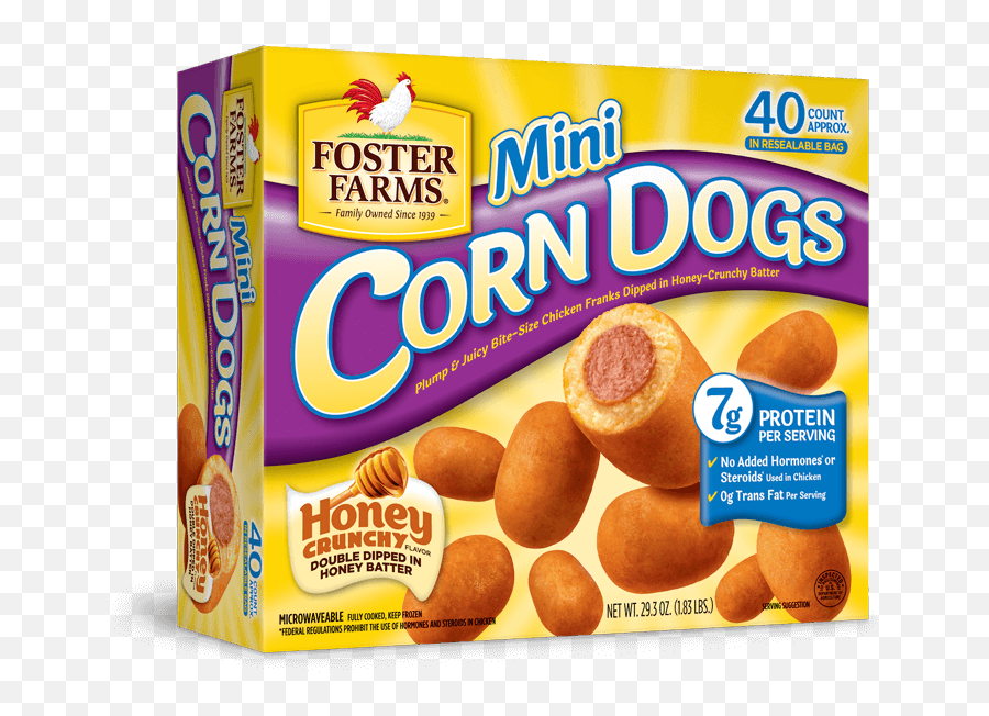 Corn Dogs And Mini Corn Dogs Foster Farms Emoji,Hot Dogs Logo