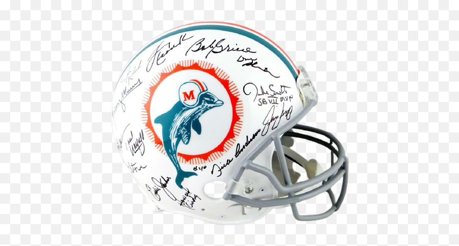 72 Miami Dolphins Signed Full - Sized Proline Helmet With 27 Signatures Jsa Coa Emoji,Miami Dolphins Png