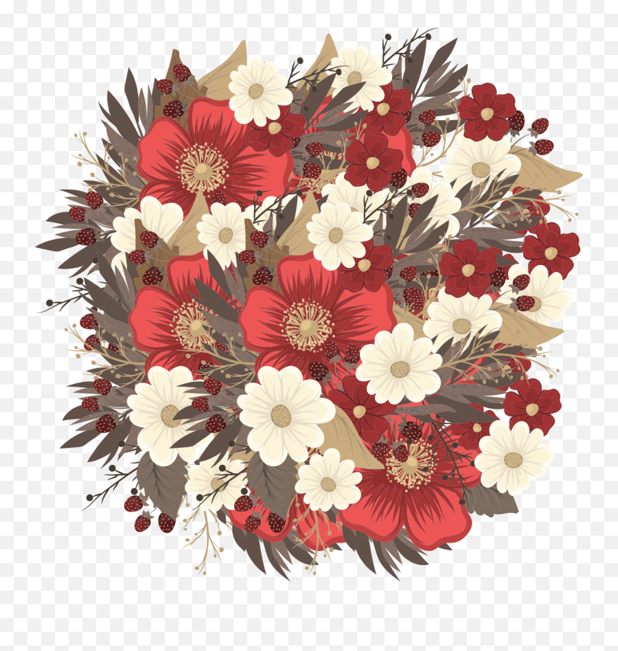 Red Wedding Flower Png Clip Art Png - Artificial Flower Emoji,Flower Transparent Background