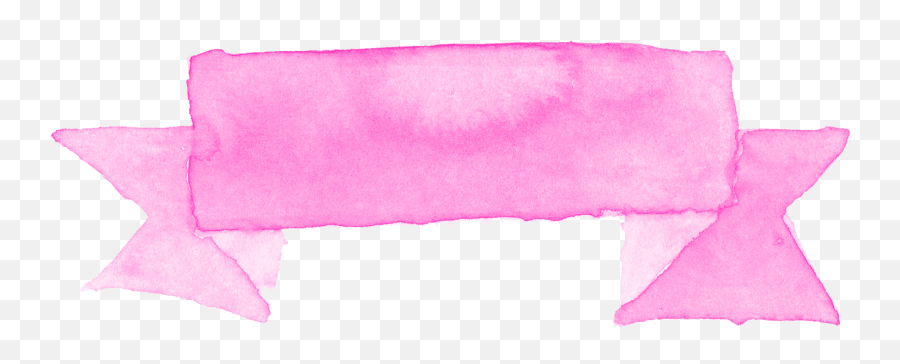 7 Pink Watercolor Ribbon Banner - Girly Emoji,Pink Png