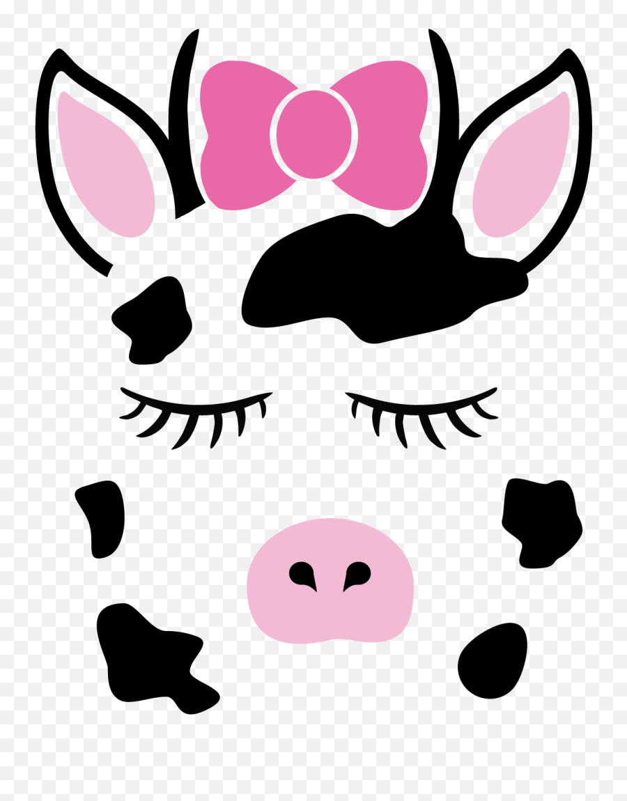 Cute Animal Face Vinyl Decals - Cow Face Svg Free Emoji,Cow Face Clipart