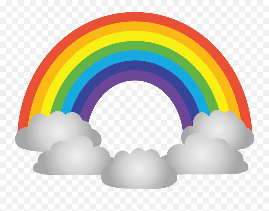 Clip Art Black And White Library - Rainbow And Clouds Drawing Cloud With Rainbow Emoji,Rainbow Clipart Black And White