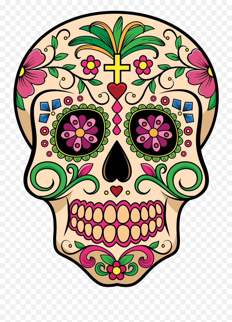 Sugar Skull Clipart Free Download Transparent Png Creazilla - Calaveras Mexicanas Emoji,Skulls Png