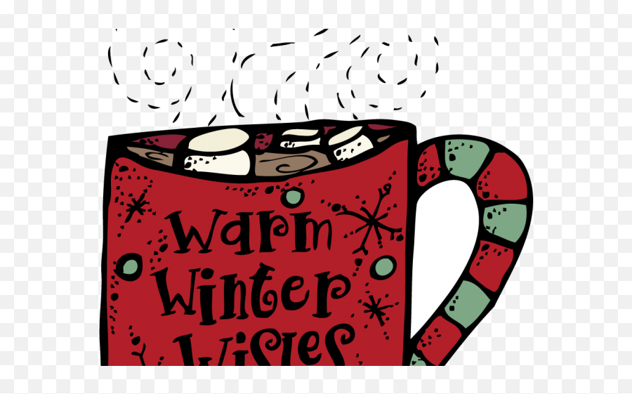 December - Christmas Hot Chocolate Clipart Emoji,Winter Clipart Black And White