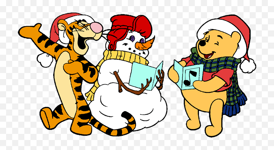 Winnie The Pooh And Tigger Christmas - Christmas Winnie The Pooh And Tigger Emoji,Christmas Carolers Clipart