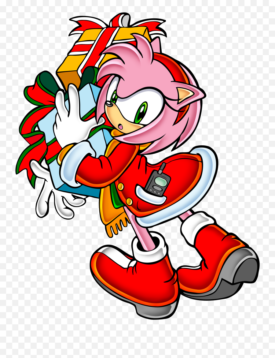 Sonic Amy Rose Christmas Clipart - Full Size Clipart Amy Christmas Sonic Emoji,Feliz Navidad Clipart