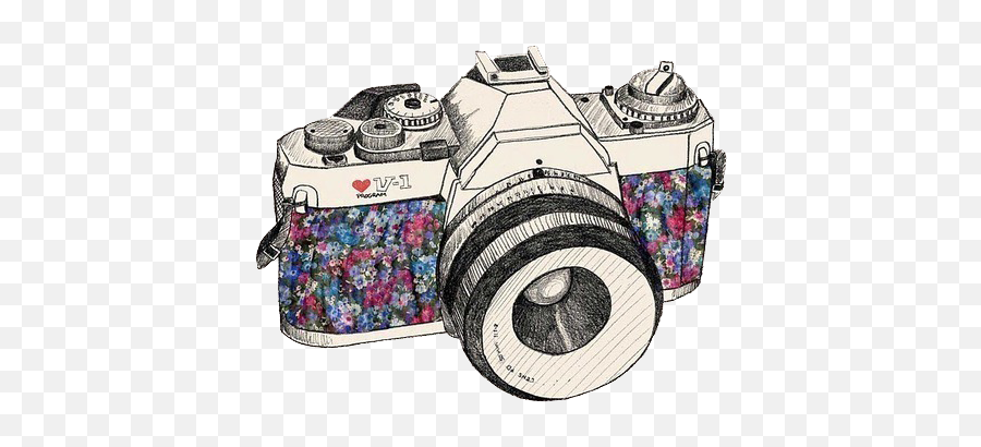 Download Hd Drawn Camera Png Vintage - Desenhos De Camera Png Camara Emoji,Vintage Camera Png
