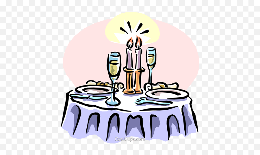 Dinner With Candlelight And Champagne - Dining Clip Art Emoji,Candlelight Service Clipart