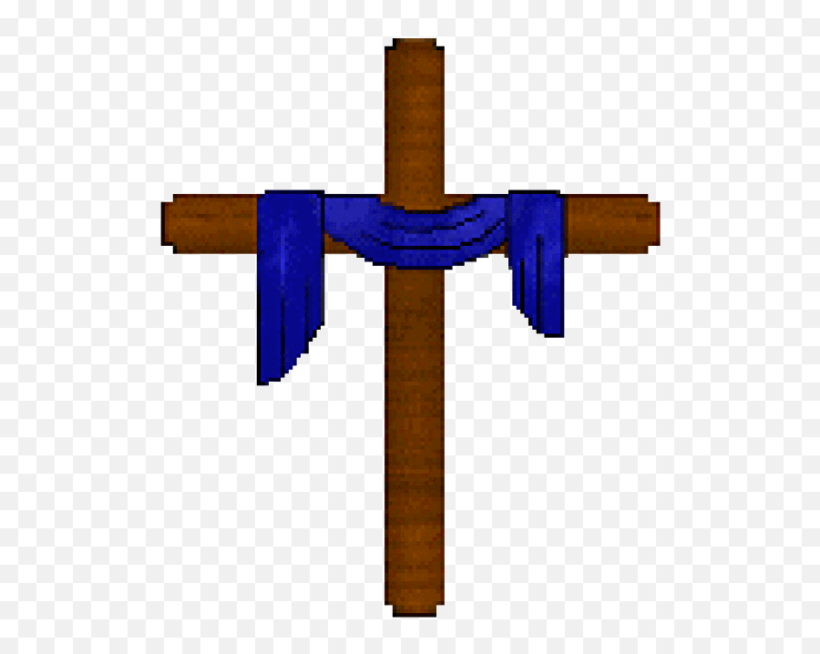 Wooden Cross Clip Art - Cross With Purple Cloth Clipart Emoji,Easter Cross Clipart