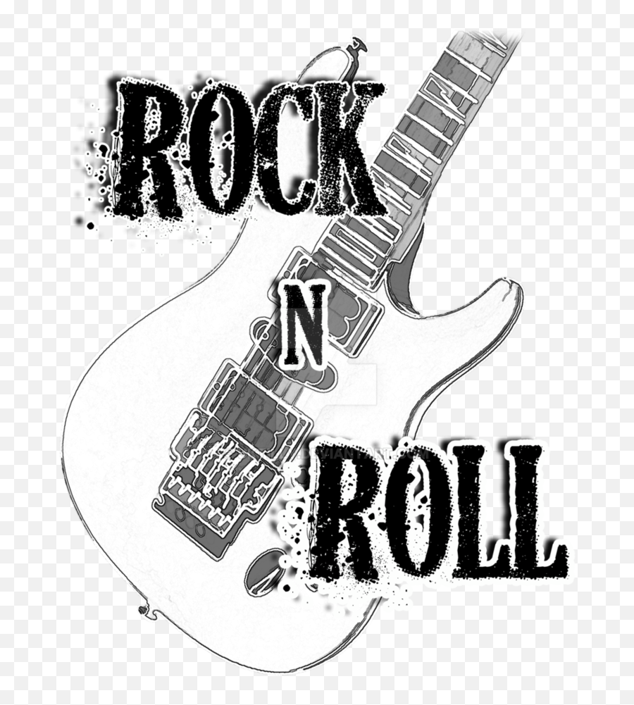 Rock En Roll Gitaar Transparent Png - Rock N Roll Text Emoji,Rock And Roll Png