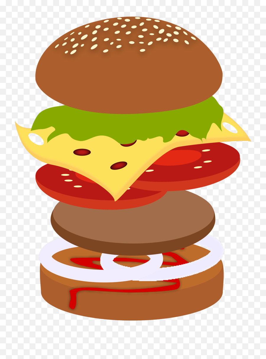 Delicious Hamburger Clipart Free Image - Build A Burger Png Emoji,Hamburger Clipart