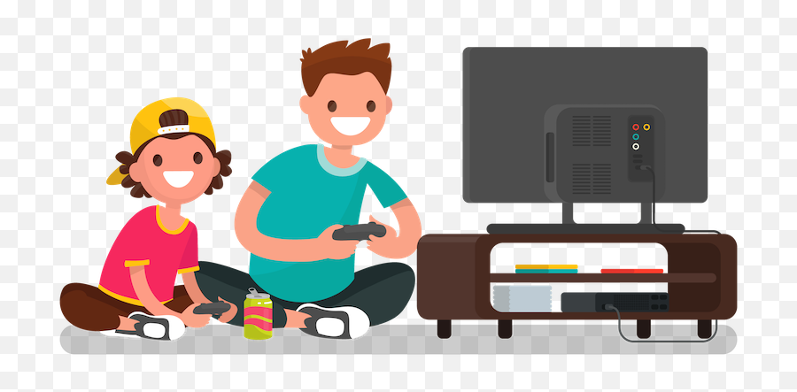 Playing Video Games Clipart - Playing Video Games Illustration Emoji,Video Game Clipart