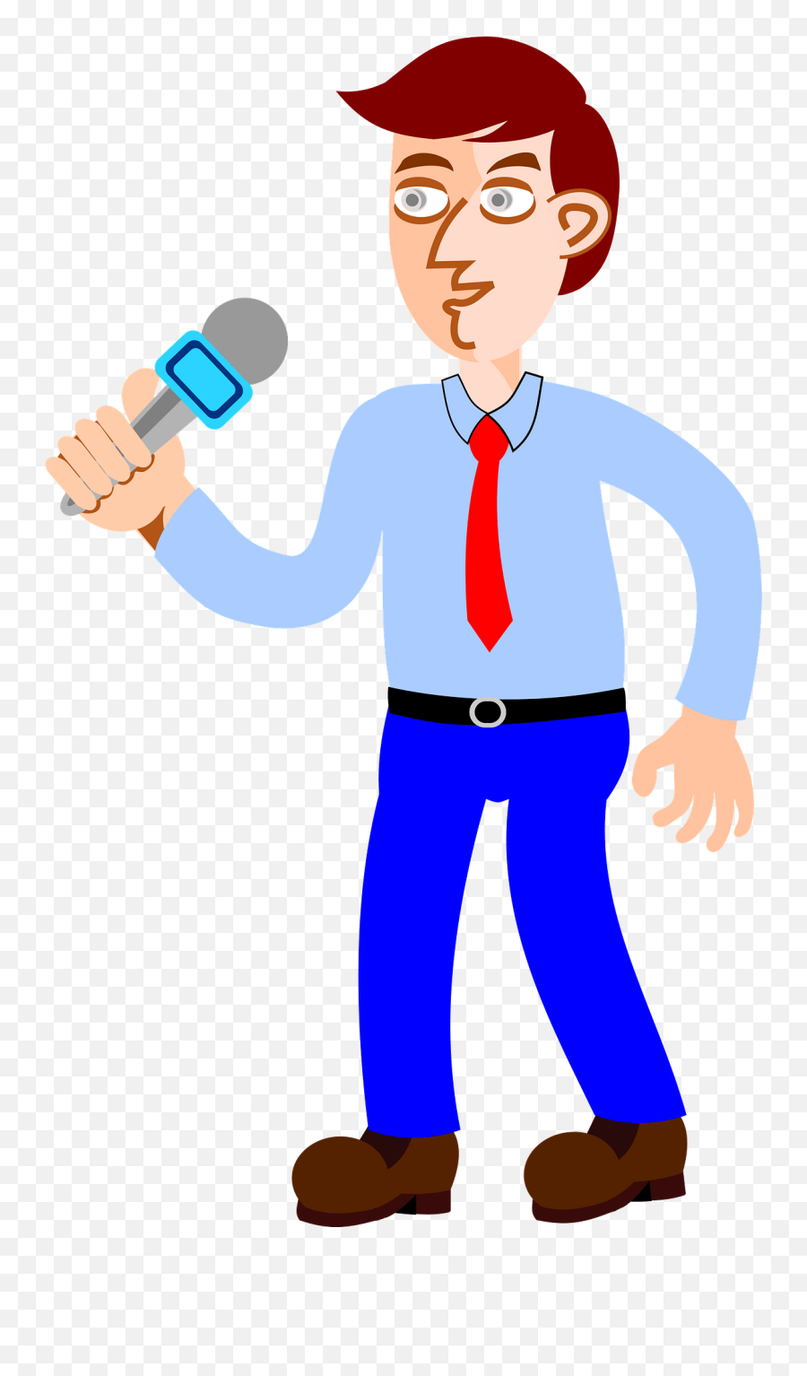 Man Speaking In A Microphone Clipart Free Download Emoji,Microphone Transparent Png