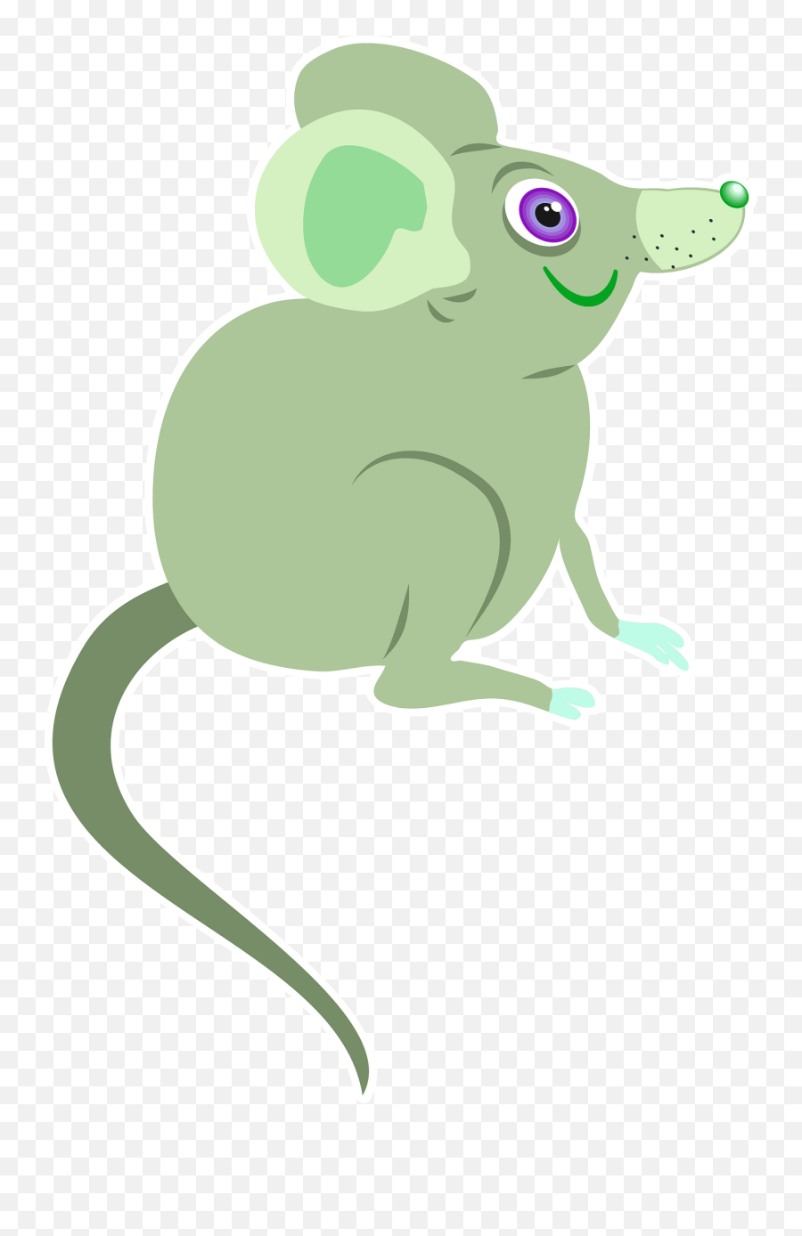 Silhouette Cartoon Mouse Clipart - Green Cartoon Mouse Emoji,Mouse Clipart