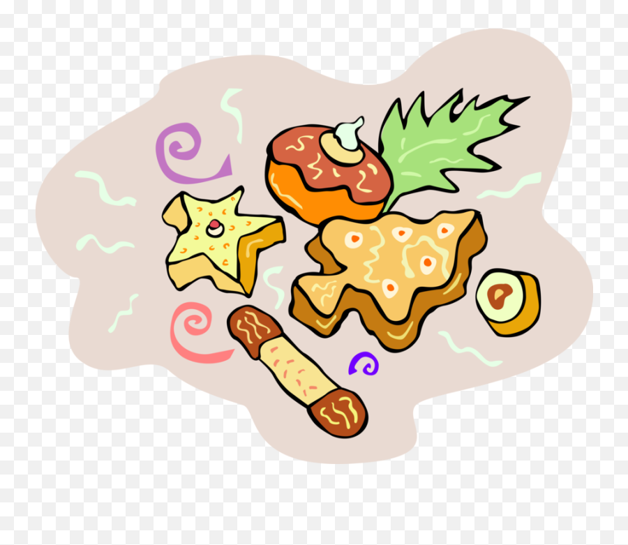 Vector Illustration Of Holiday Season - Junk Food Emoji,Christmas Cookies Clipart