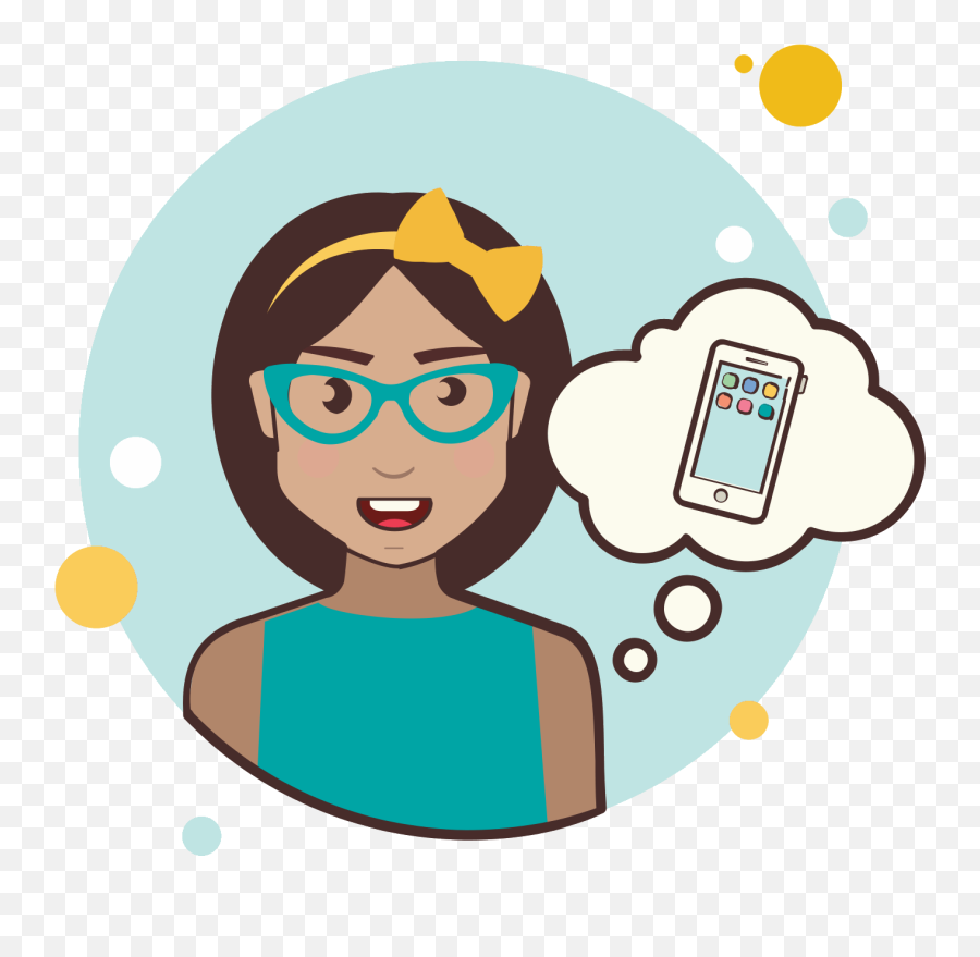 Girl With Smartphone Icon - Girl Using Smartphone Clipart Emoji,Smartphone Clipart