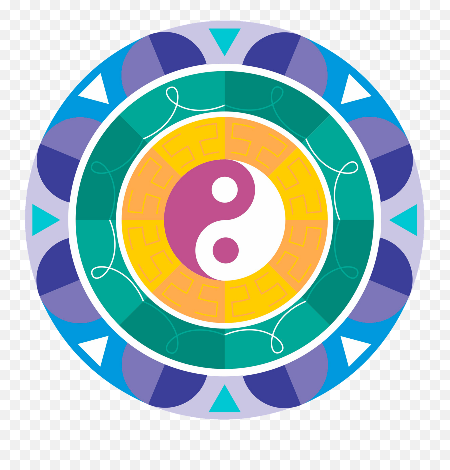 Mandala With Yin - Aviso De Porta Silencio Emoji,Mandala Clipart