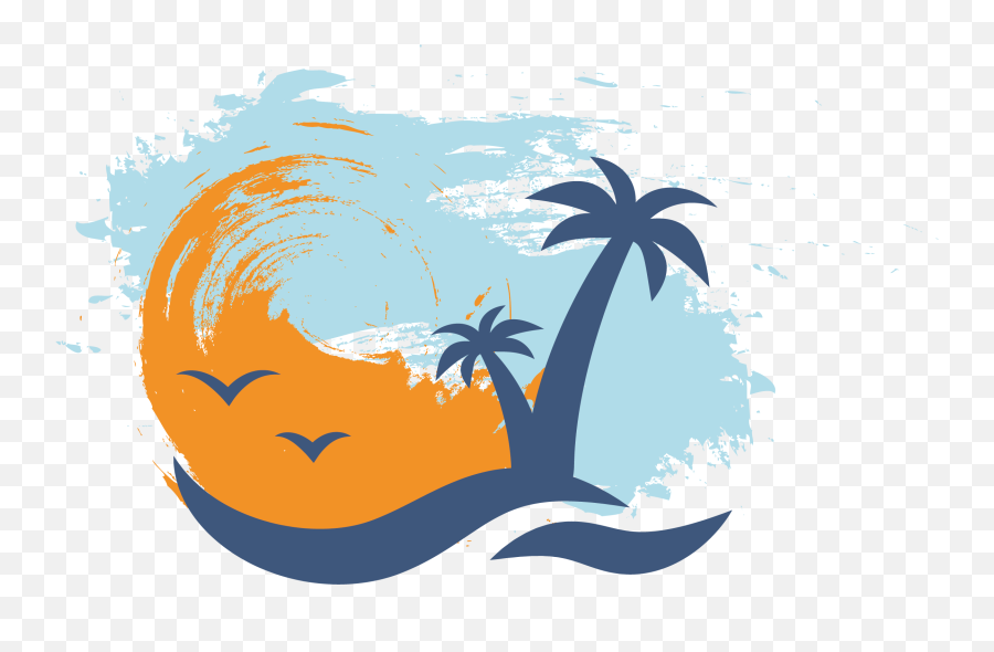 Beach Euclidean Vector Palm Icon Free Clipart Hd Clipart - Transparent Beach Sunset Png Emoji,Palm Sunday Clipart Free