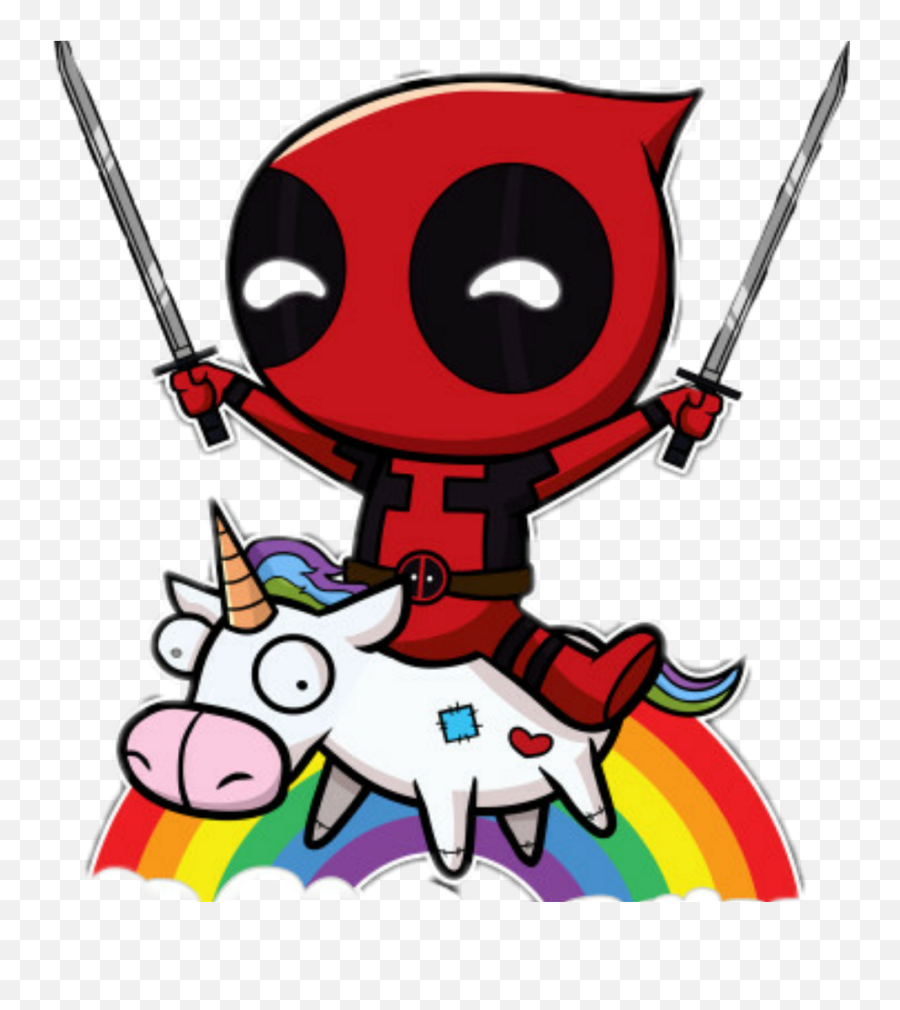 Deadpool Unicorn Clipart - Full Size Clipart 836408 Deadpool Unicorn Rainbow Emoji,Deadpool Clipart