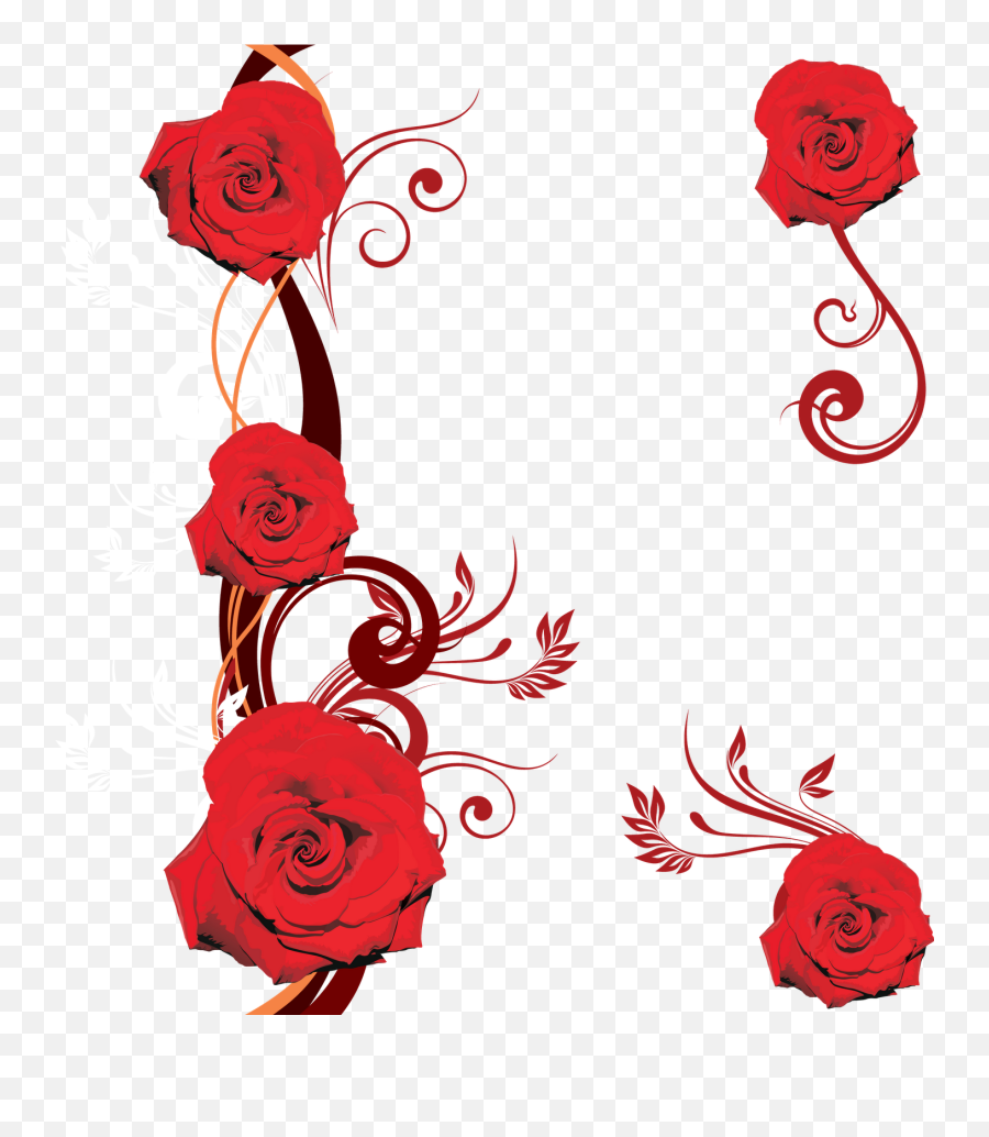 Red Rose Flowers Vector Png Png Mart - Vector Flowers Design Png Emoji,Red Flower Png
