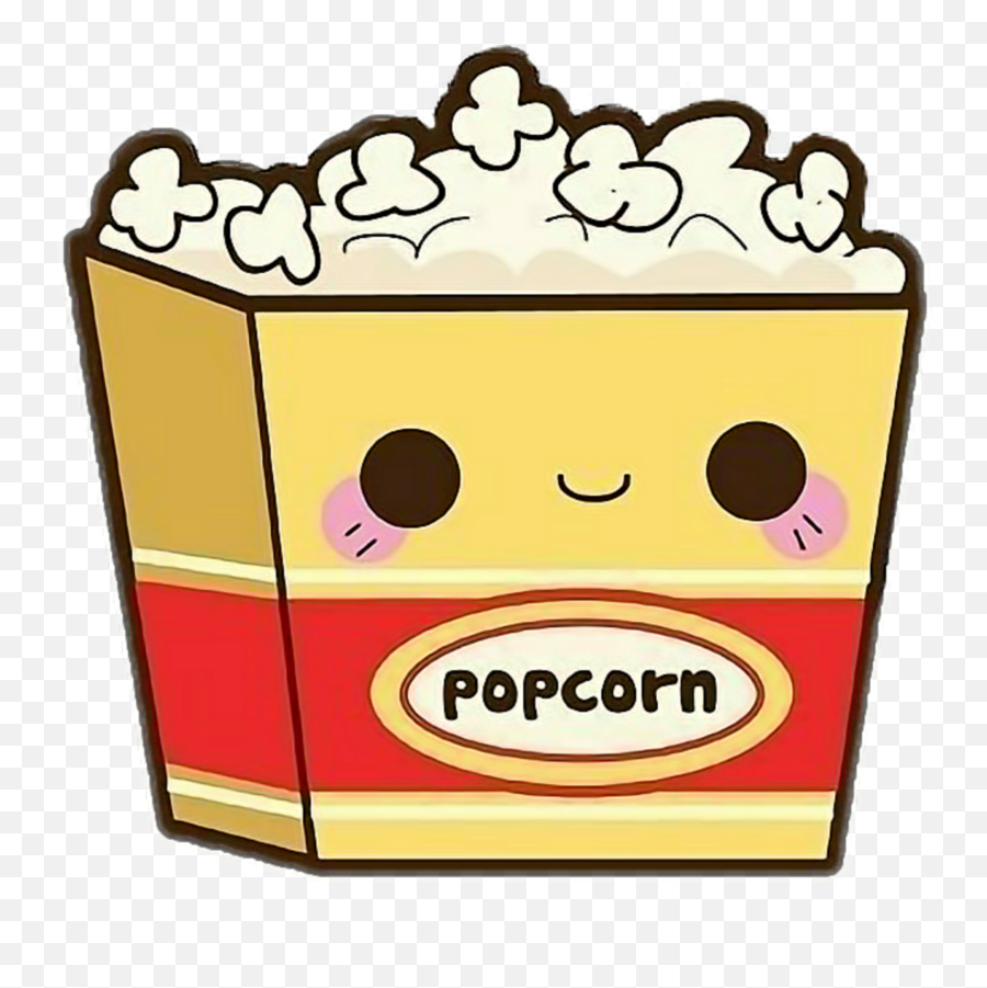 Kawaii Popcorn Movie Movietime - Kawaii Popcorn Drawing Popcorn Clipart Emoji,Movie Popcorn Clipart