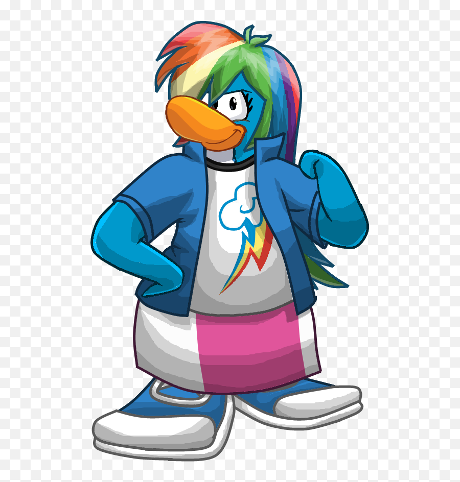 Png - Club Penguin No Background Clipart Full Size Clipart Rainbow Club Penguin Penguin Emoji,Penguin Transparent Background