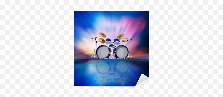 Abstract Music Background With Sunrise And Drum Kit Sticker U2022 Pixers - We Live To Change Event Emoji,Drum Set Transparent Background