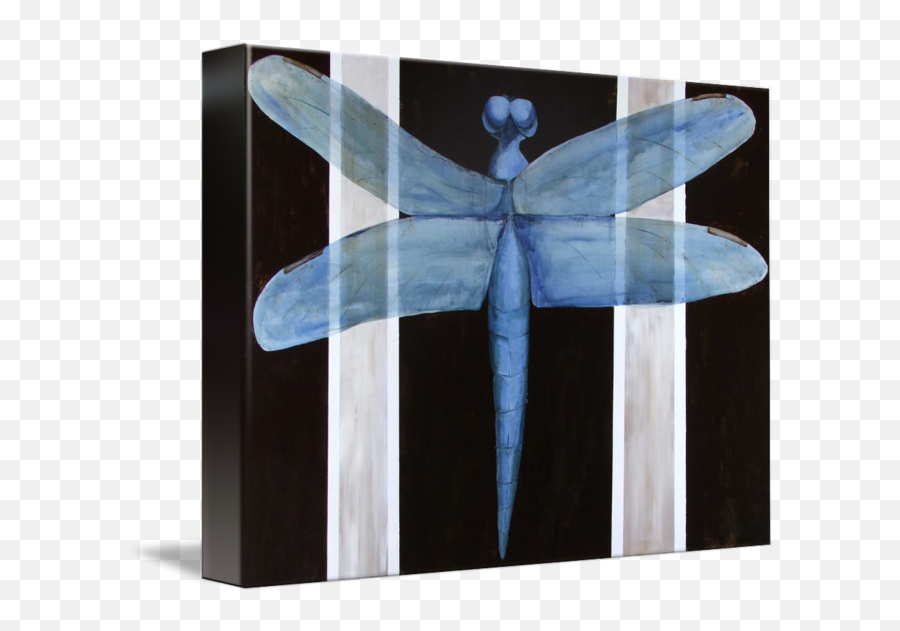 Blue Dragonfly By Ellen Beauregard Emoji,Dragonfly Transparent Background