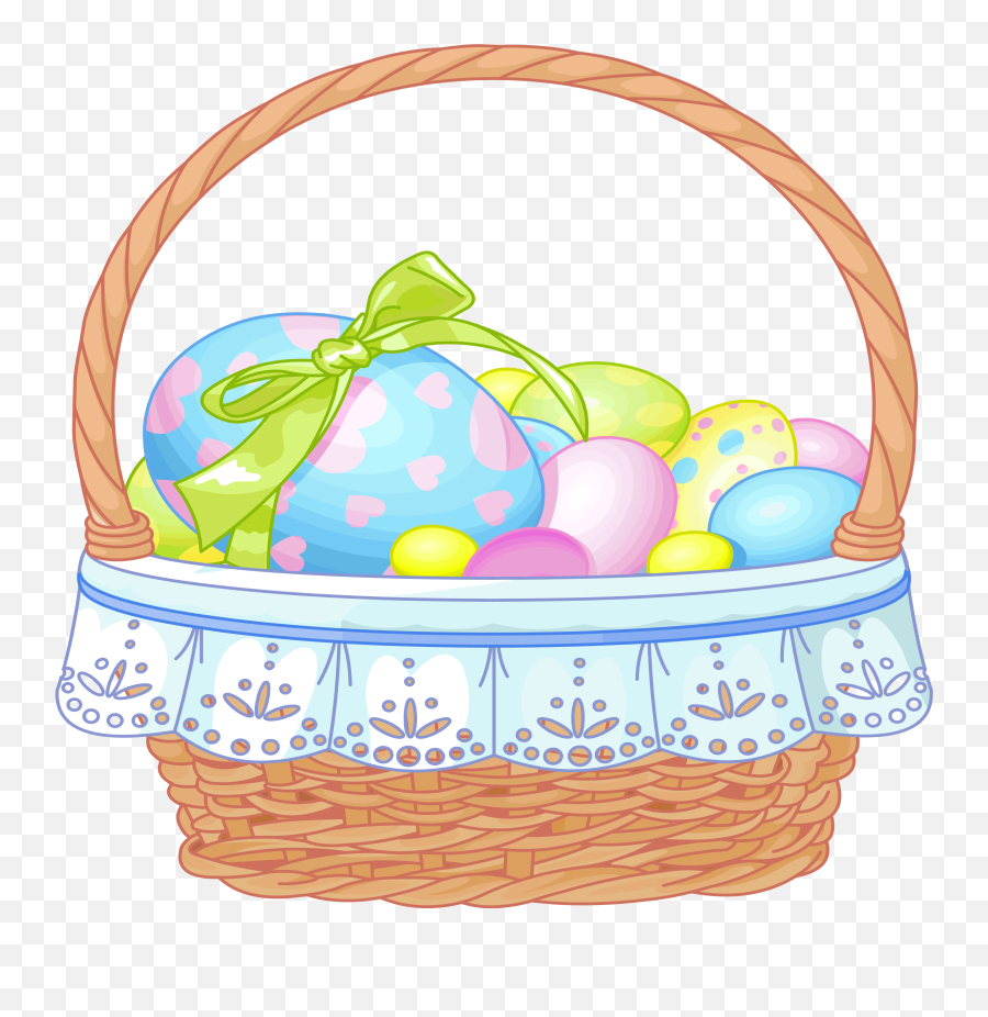 Gift Basket Easter Basket Clipart - Easter Basket Emoji,Basket Clipart