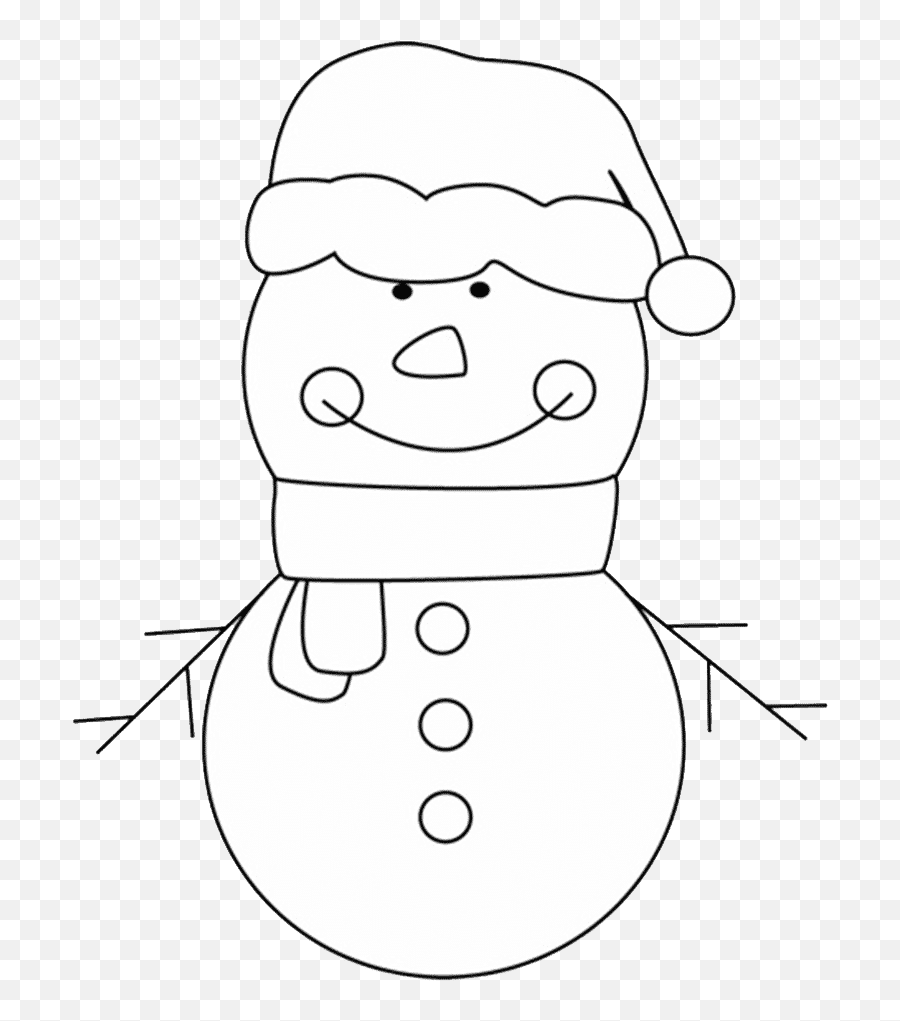 White Christmas Snowman Clip Art - Cute Snowman Clipart Black And White Emoji,Snowman Clipart Black And White