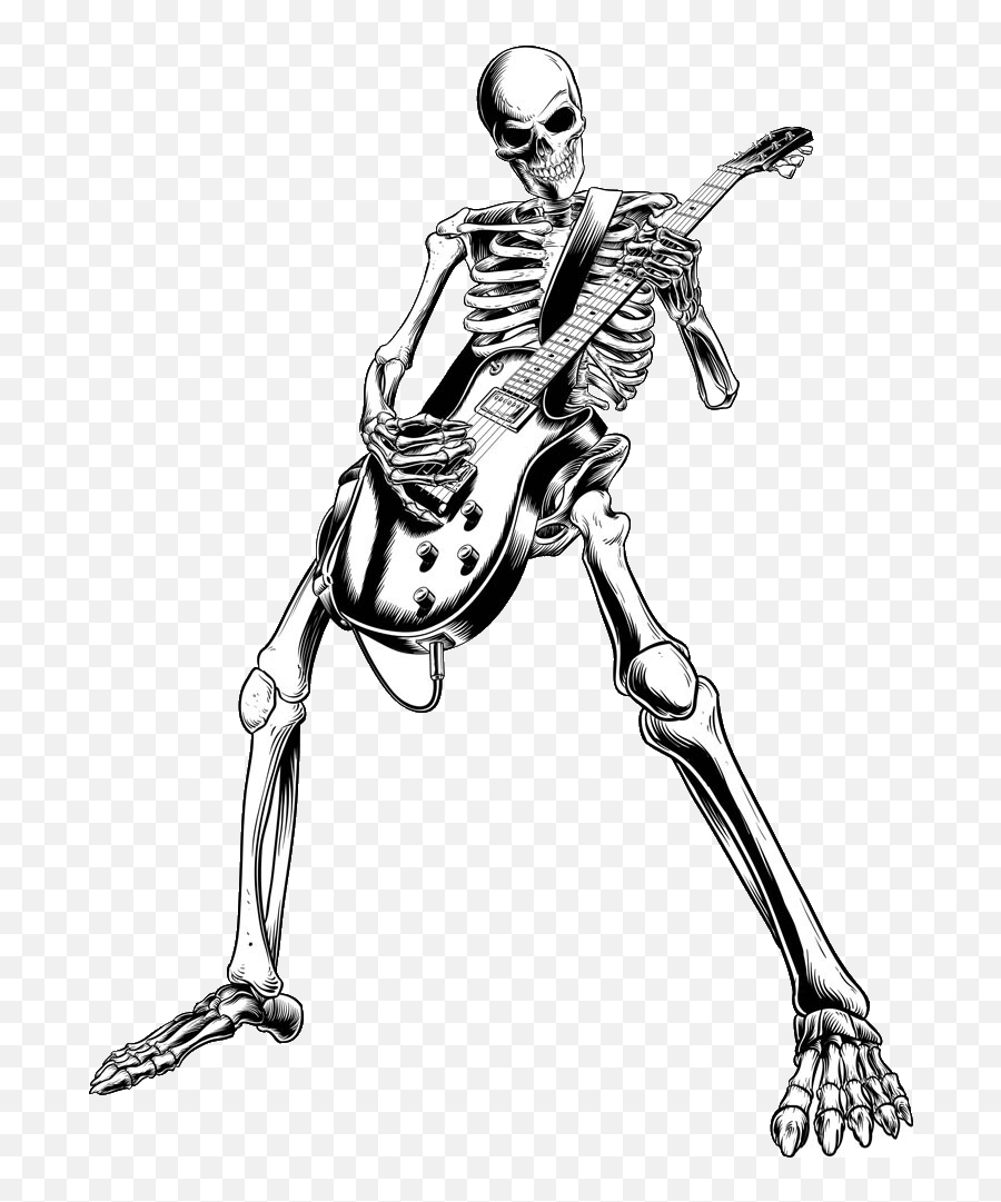 Rock And Roll Skeleton Transparent Cartoon - Jingfm Emoji,Rock And Roll Clipart