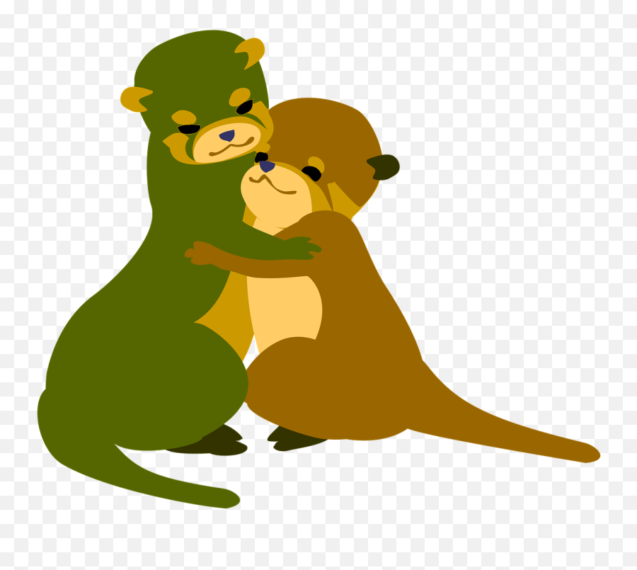 Otter Hugs Love Friendship Good Friends Clipart - Full Good Friends Clipart Emoji,Hugging Clipart