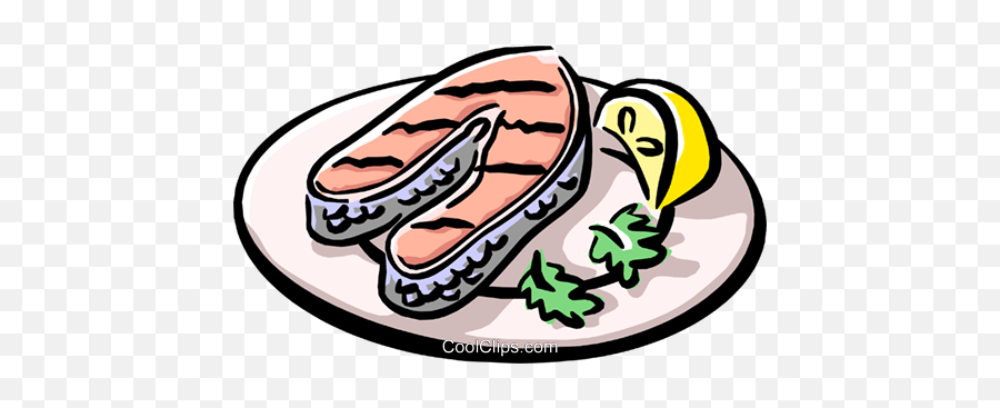 Grilled Salmon Royalty Free Vector Clip - Grilled Salmon Clipart Emoji,Salmon Clipart