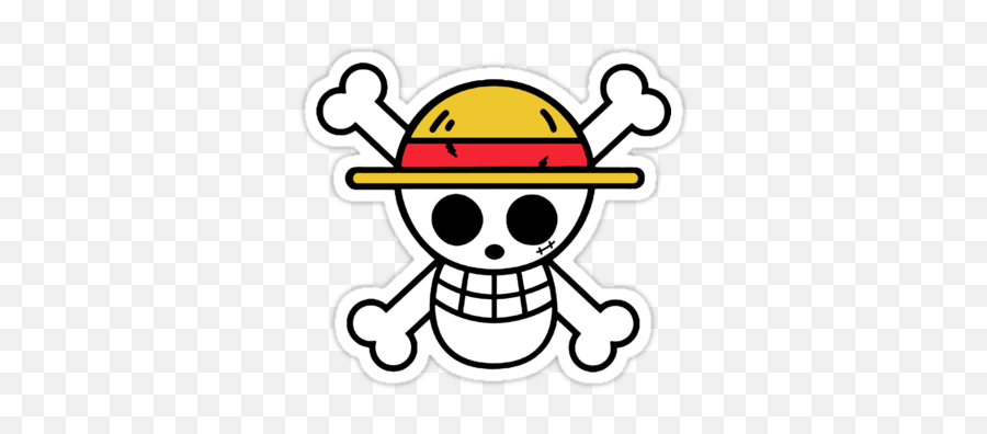 Luffy Strawhat Jolly Roger Sticker - Logo One Piece Vector Emoji,Luffy Png