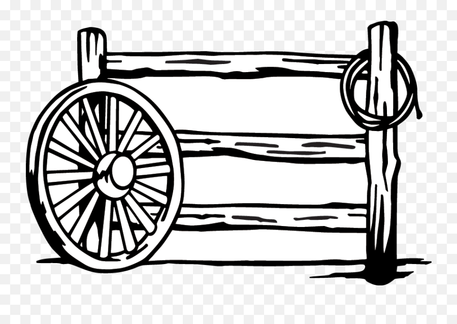 13 - Wagon Wheel And Fence Drawings Transparent Cartoon Transparent Background Wagon Wheel Clipart Emoji,Covered Wagon Clipart