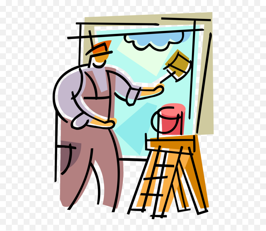 Vector Paintbrush House Paint - Tradesman Emoji,House Painter Clipart