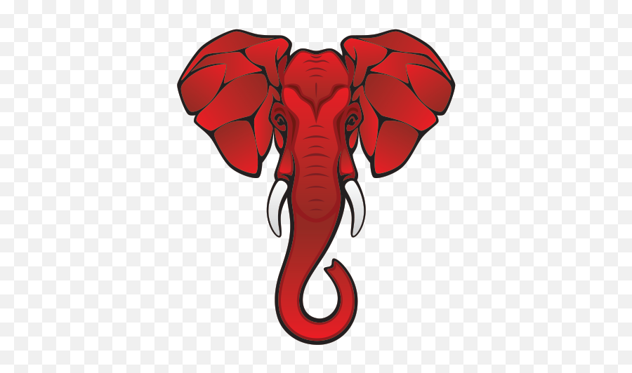 Printed Vinyl Red Elephant Head Emoji,Elephant Head Png