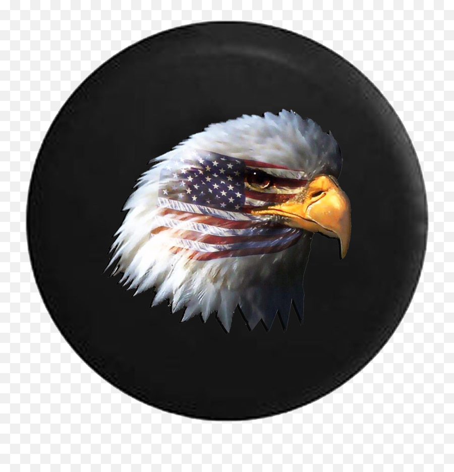 Waving American Flag And Bald Eagle Jeep Camper Spare Tire Cover Custom Sizecolorink - P118 Emoji,Waving American Flag Png