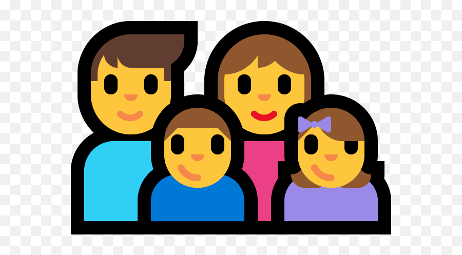 Family Of 4 Emoji - 624x416 Png Clipart Download,Family Of 4 Clipart