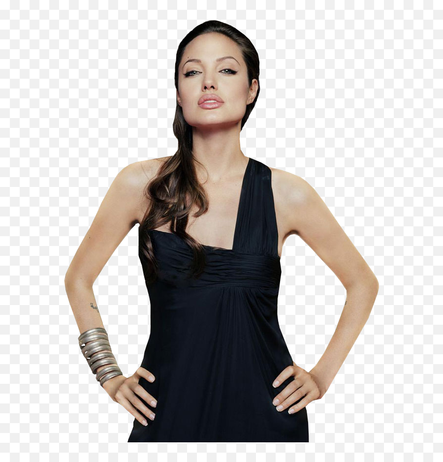 Angelina Jolie Png - Angelina Jolie In Black Dress Clipart Emoji,Little Black Dress Clipart