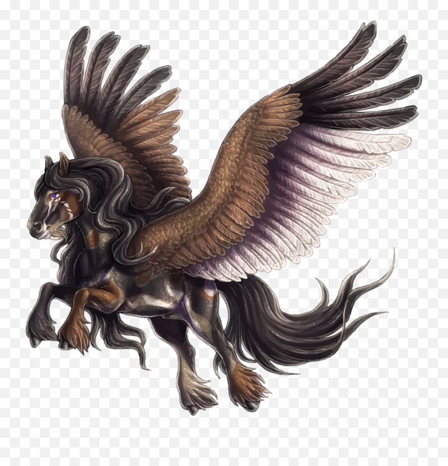 Mq Brown Pegasus Wings Horse Sticker By Marras Emoji,Horse With Wings Logo