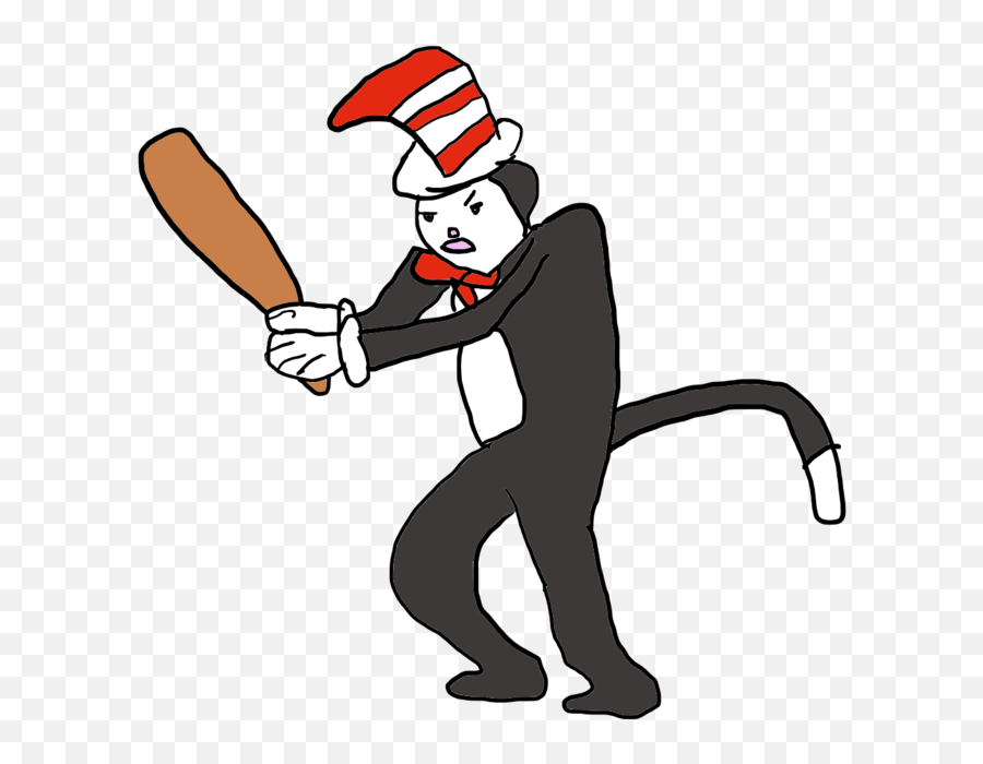 Cat In The Hat With Bat By Thekoloipo - Transparent Cat In Bat Mike Myers Cat In The Hat Emoji,Cat In The Hat Clipart