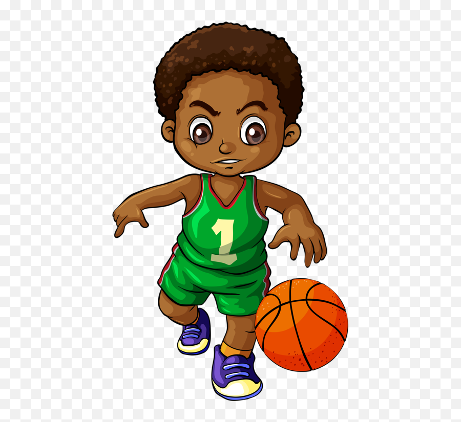 Vector Free Library Little Boy Free The - Black Kid Basketball Clipart Emoji,Basketball Player Clipart