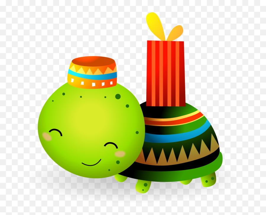 Kwanzaa Turtle Bringing Zawadi - Cumpleaños Tortuga Png Emoji,Kwanzaa Clipart