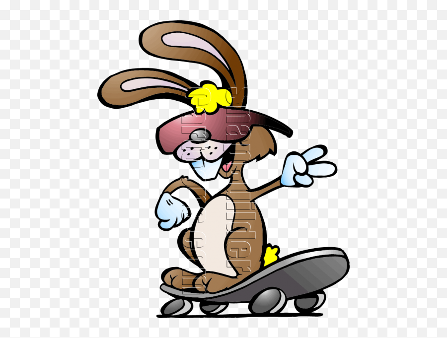 Rabbit Riding Skate Board - Rabbit On A Skateboard Emoji,Skateboarding Company Logos