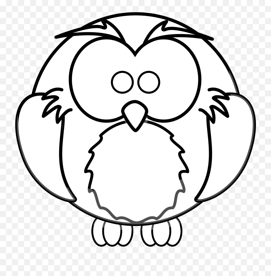 Cartoon Owl Outline Svg Vector Cartoon Owl Outline Clip Art - Owl Cartoon For Colouring Emoji,Owls Clipart Black And White