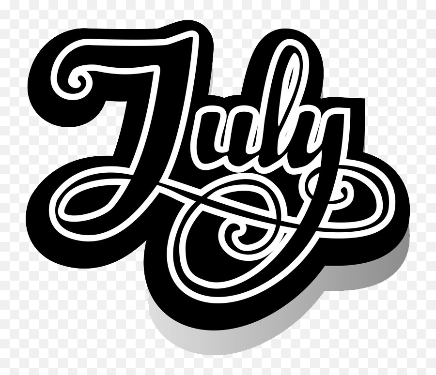 Word July Lettering Transparent - Language Emoji,July Clipart
